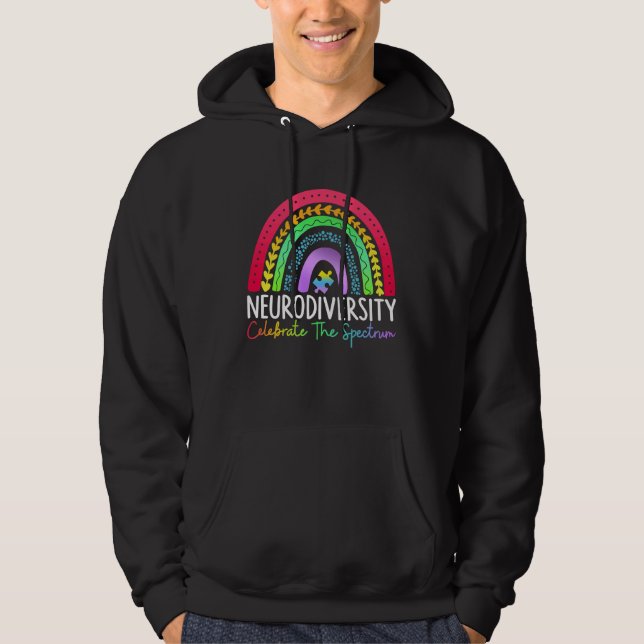 Moletom Rainbow Autism Awareness Neurodiversity Celebrate  (Frente)