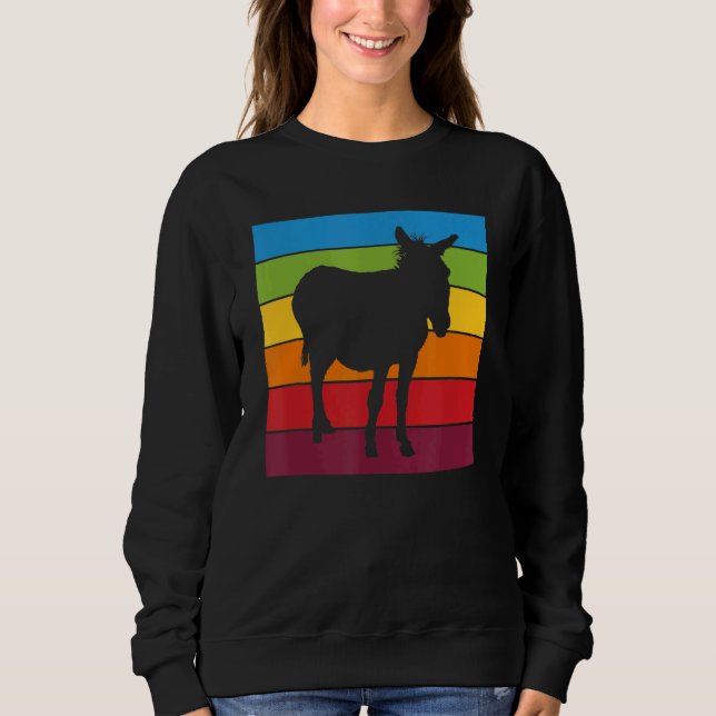 Moletom Rainbow Donkey Cute Picture Colorful Strip (Frente)