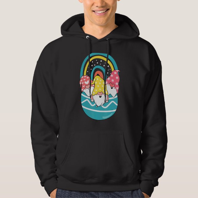 Moletom Rainbow Egg Gnomos Páscoa Coelho Orelha Ovos Caça (Frente)