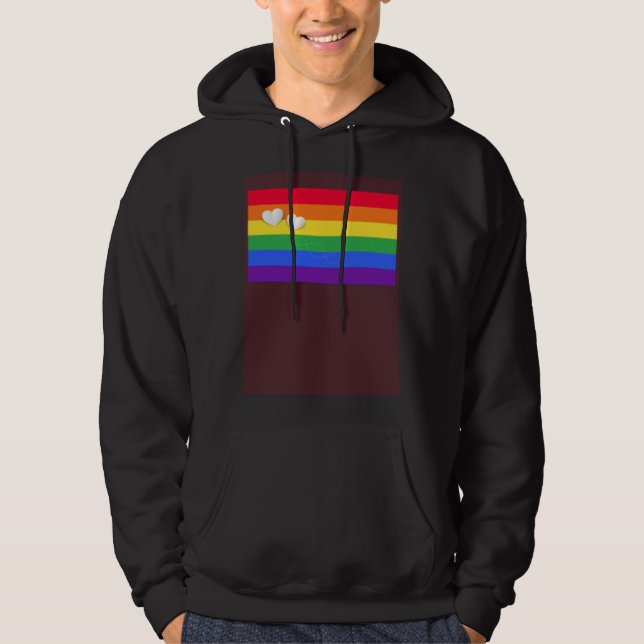 Moletom Rainbow Flag Pocket Little Hearts LGBT Gay transge (Frente)