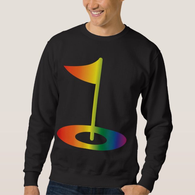 Moletom Rainbow Golf Flag Funny Golfing Prid Rainbow Golf (Frente)