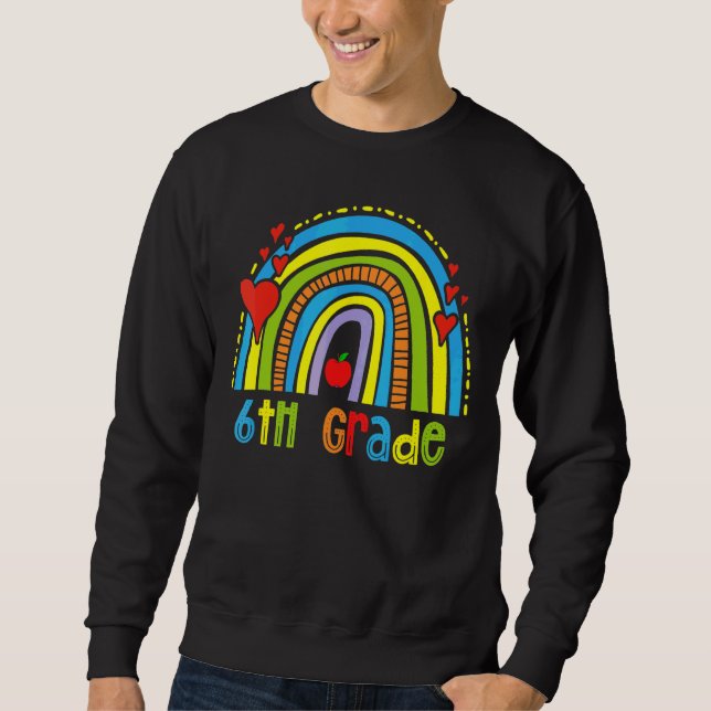 Moletom Rainbow Happy Day Of School 2022 6 Grade Te (Frente)