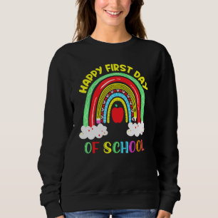 Moletom Rainbow Happy First Day School Teacher Boys Gir