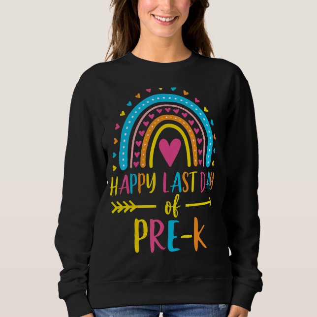 Moletom Rainbow Happy No Dia Passado Da Professora Do Pré  (Frente)