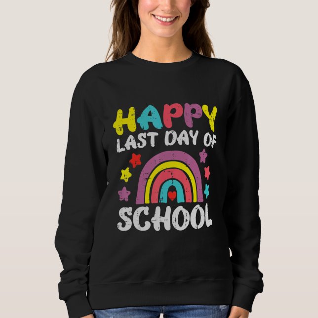 Moletom Rainbow Happy No Dia Passado Professora Mulheres G (Frente)