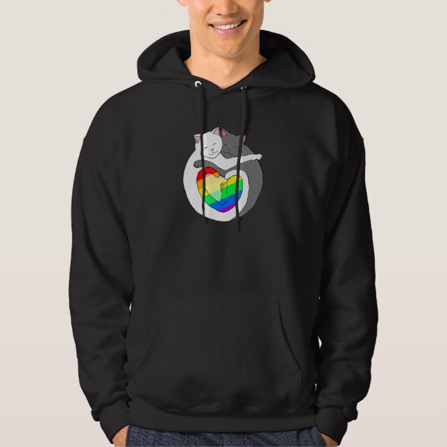 Moletom Rainbow Hearde Pride Cats Cute Kitten Lgbtqia (Frente)