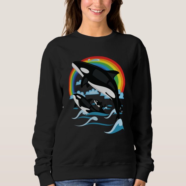 Moletom Rainbow & Jumping Orca Killer Whale (Frente)
