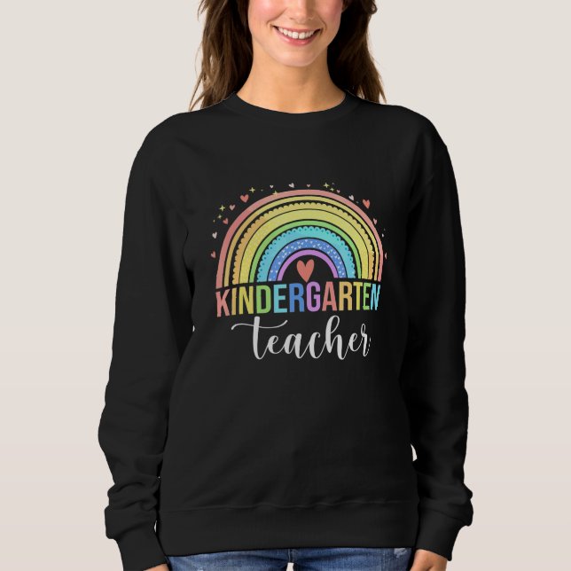 Moletom Rainbow Kindergarten Professor Feliz Primeiro Dia  (Frente)