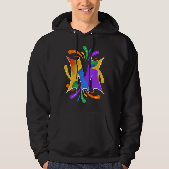 Moletom Rainbow Letter M Monogram Abstract (Frente)