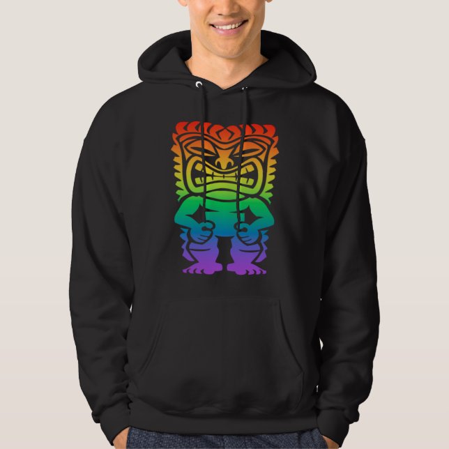 Moletom Rainbow Lono Hawaiian Tiki God Polynesian Tribal H (Frente)
