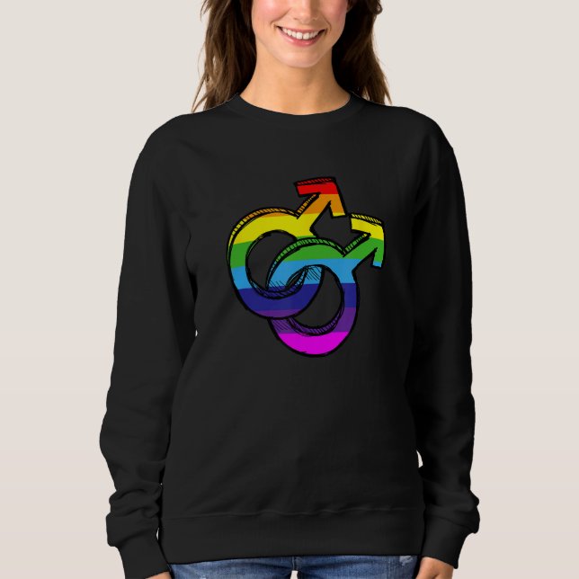 Moletom Rainbow Love Celebrate LGBT Male Homosexual Love i (Frente)
