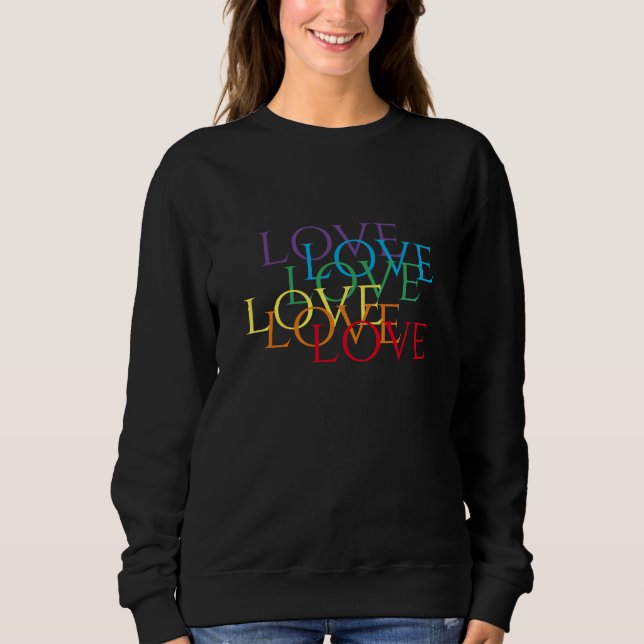Moletom RAINBOW LOVE II Camisola básica de uso feminino (Frente)