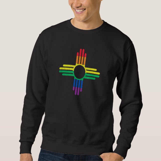 Moletom Rainbow Orgulho gay Lgbtq Novo México Zia Sun Souv (Frente)