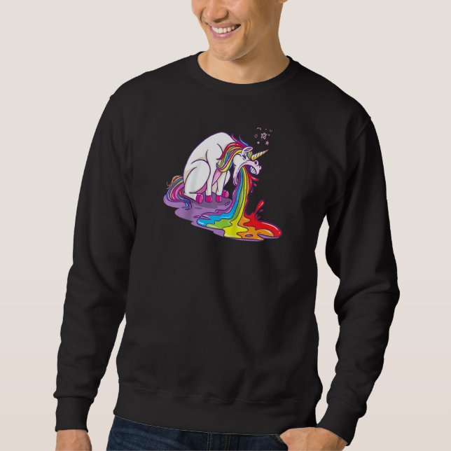 Moletom Rainbow Puke Vomi Magnético Unicórnio Puking Rainb (Frente)