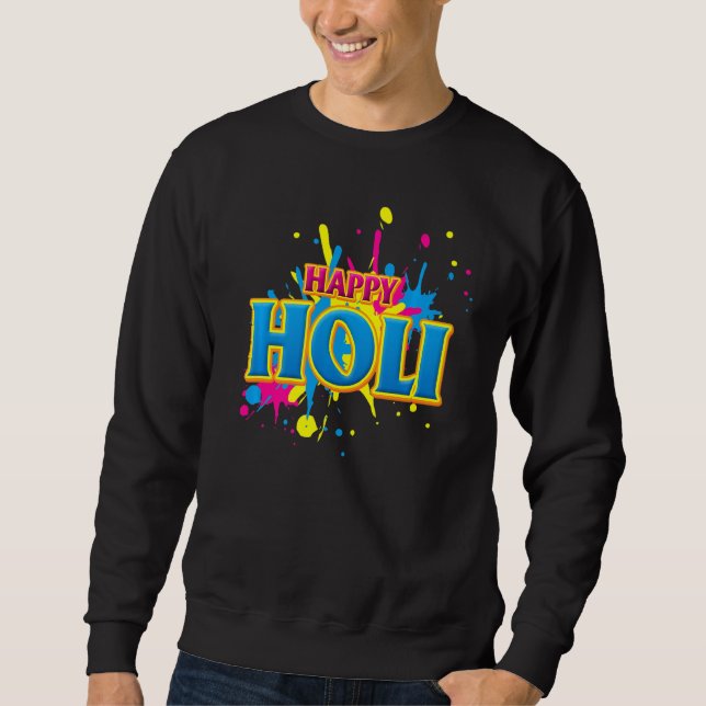 Moletom Rainbow Rangwali Holi Festivais Feliz Cor dos Hind (Frente)