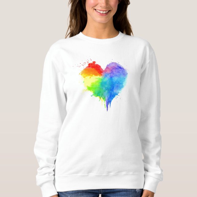 Moletom Rainbow Splatter Hearatshirt (Frente)