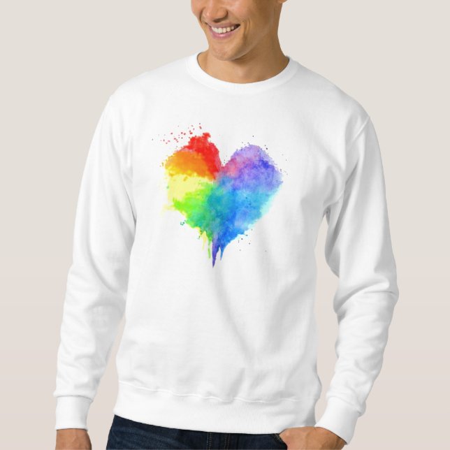 Moletom Rainbow Splatter Hearatshirt (Frente)