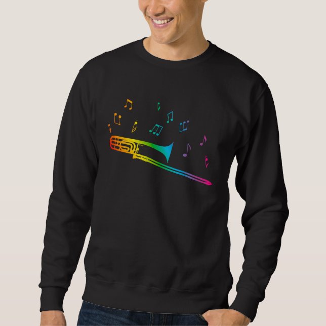 Moletom Rainbow trombone for LGBTQ+ gay musicians tromboni (Frente)