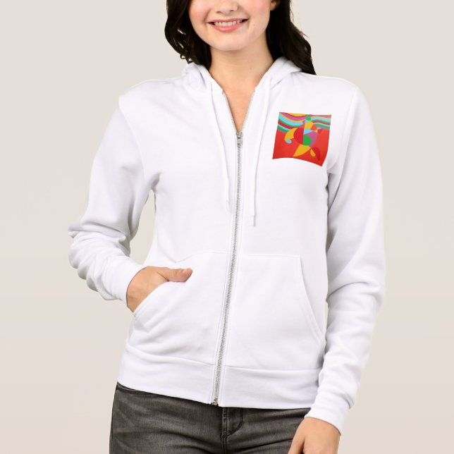 Moletom Rainbow Vibes White Women's Hoodie (Frente)