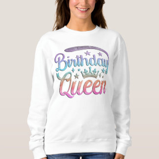 Moletom Rainha de Aniversário Coroa com Efeito Ombre de Aq