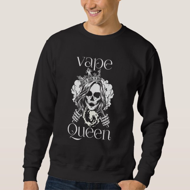 Moletom Rainha do Vape Crânio Design de Vaping Gótico (Frente)