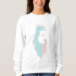 Moletom "Rainha Elegante com Coroa" Design Pastel