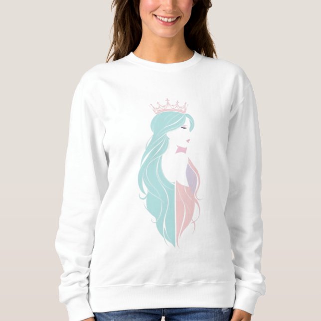 Moletom "Rainha Elegante com Coroa" Design Pastel (Frente)