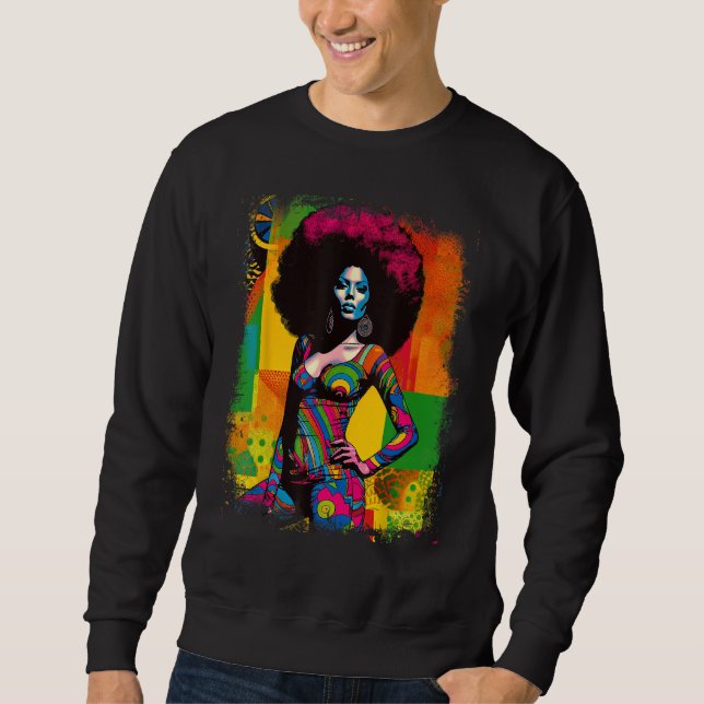 Moletom Rainha Negra Afro Melanin Derrubando 15 de junho (Frente)