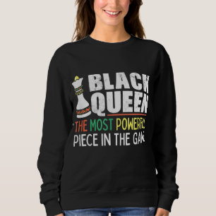 Moletom Rainha Negra Mais Poderosa Xadrez Afro-Americano