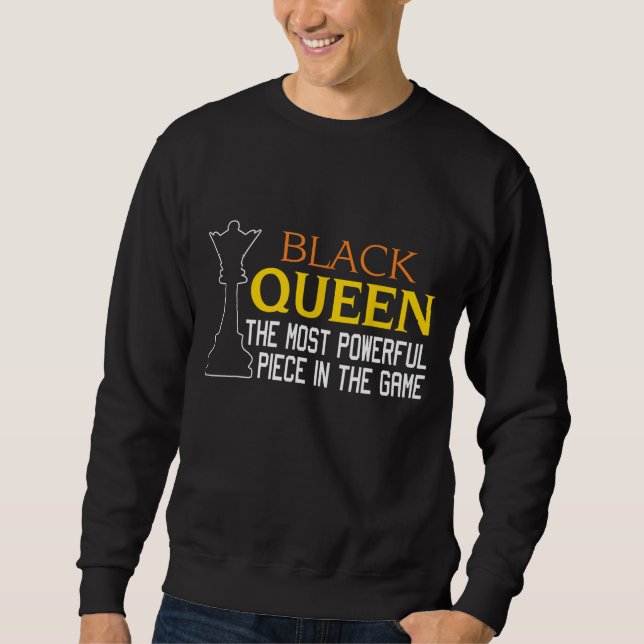 Moletom RAINHA NEGRA O mais poderoso Xadrez afro-americano (Frente)