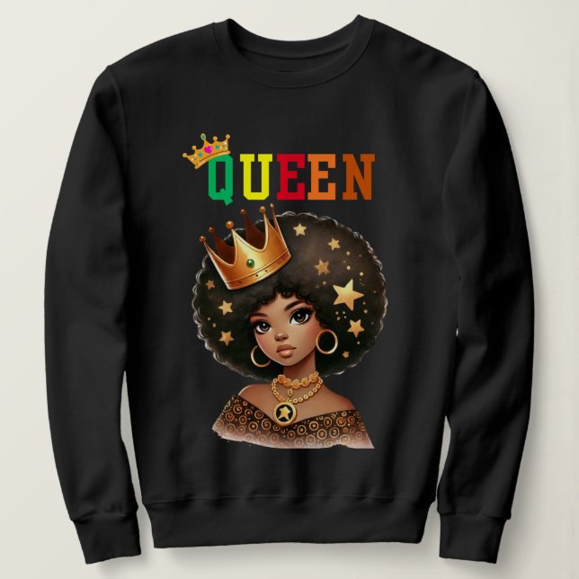 Moletom Rainha Nubiana: Royalty Camisola feminina (Frente do Design)