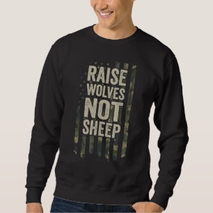 Moletom Raise Lobos Não Ovinos Patrióticos Mãe Pai Camo Us