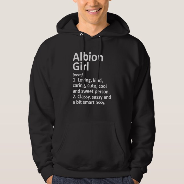Moletom Raízes De Albion Girl Mi Michigan Funny City (Frente)