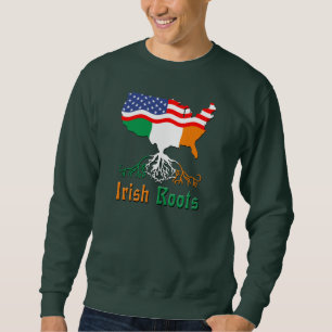 Moletom Raizes irlandesas, camisola americana do mapa
