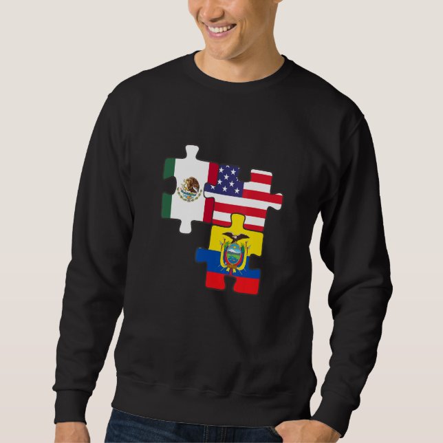 Moletom Raízes Mexicanas E Equatorianas Mais A Bandeira Do (Frente)