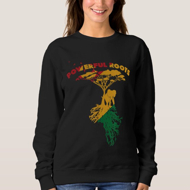 Moletom Raízes Poderosas do Orgulho Afro-Americano Negro P (Frente)