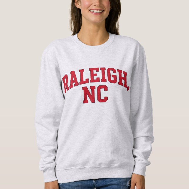 Moletom Raleigh NC Varsity Block Letter Design - Cidade Ne (Frente)