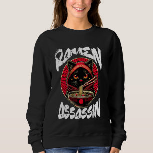 Moletom Ramen Assassin Black Cat Engraçado Japonês Ramen N
