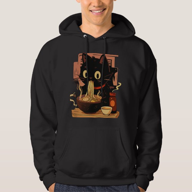 Moletom Ramen Cat Hoodie – Cozy Japanese Vibes (Frente)