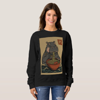 Moletom Ramen Noodle Eating: Camisola feminina de Hippo