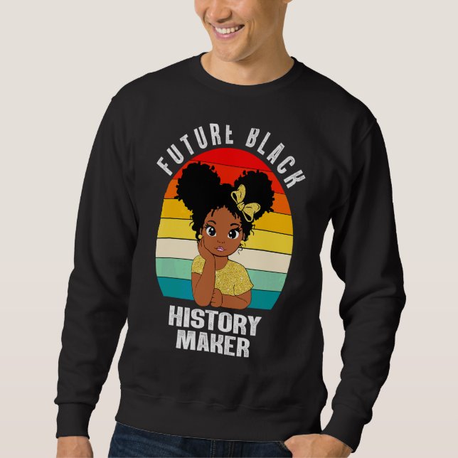 Moletom Rapariga Afro-Americana do Futuro da História Negr (Frente)