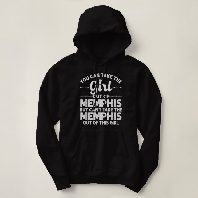 Moletom Rapariga Fora De MEMPHIS TN TENNESSEE Dando Uma Ca (Frente do Design)