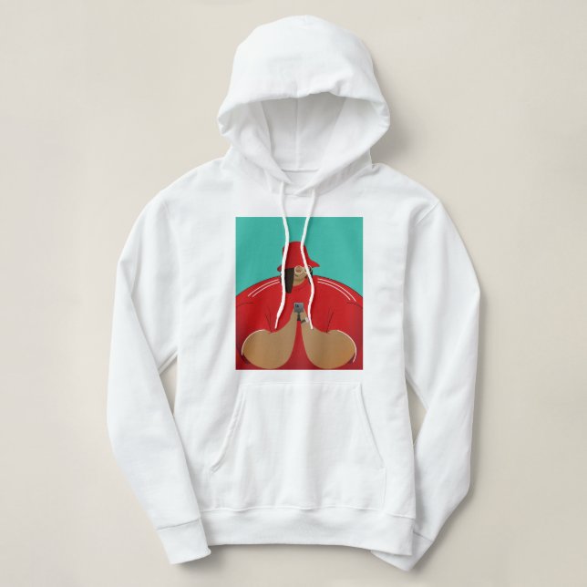 Moletom Rapariga-Na moda em-vermelho (Frente do Design)