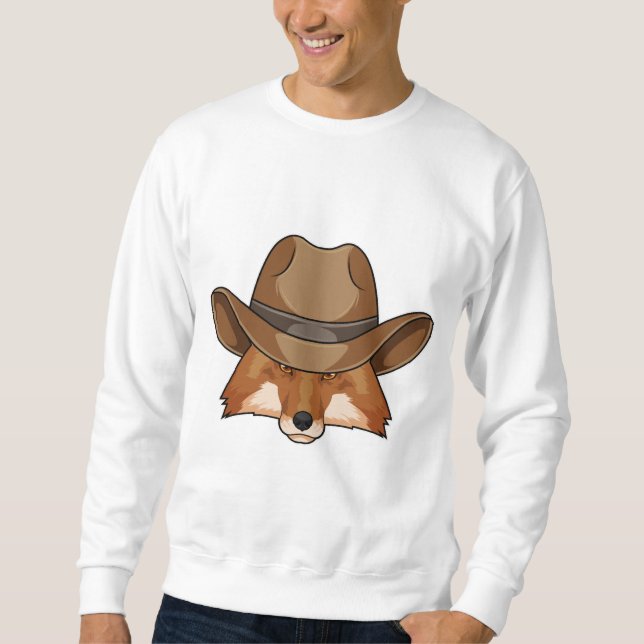 Moletom Raposa como Cowboy com Chapéu (Frente)