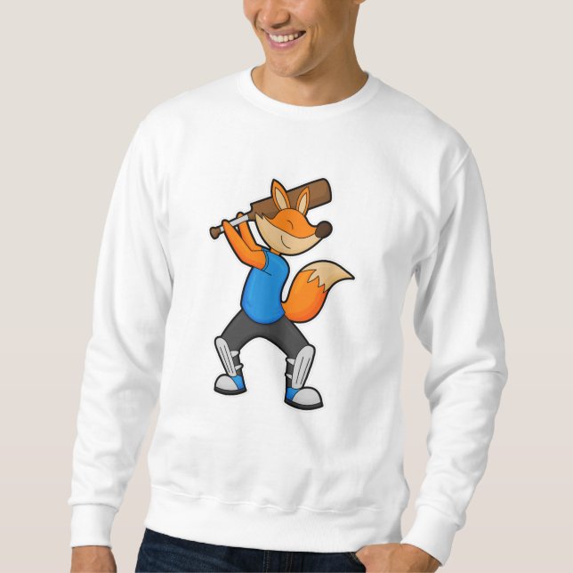 Moletom Raposa no críquete com taco de críquete (Frente)
