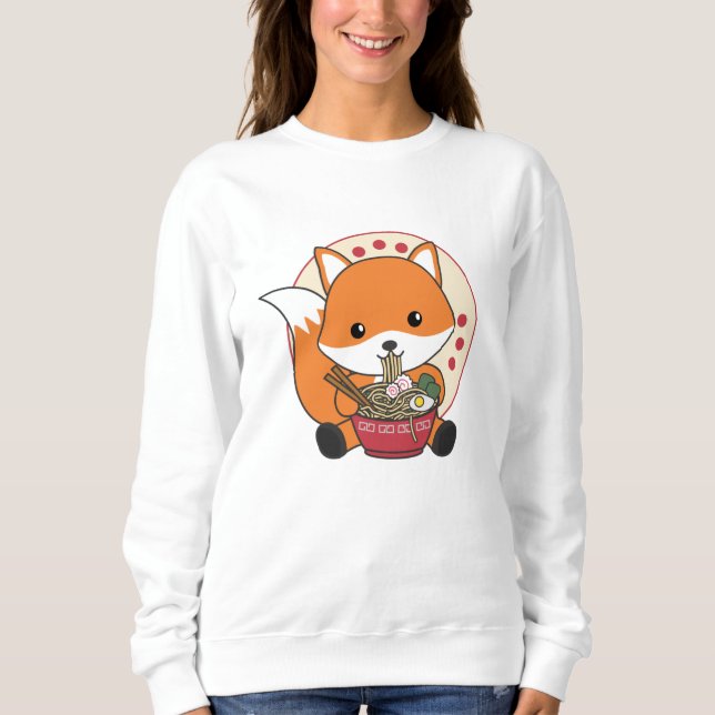 Moletom Raposa Por Ramen Cute Kawaii Foxes (Frente)