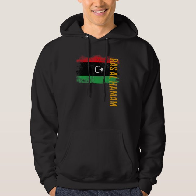 Moletom Ras Al Hamam Líbia Bandeira Para Homens Líbios Mul (Frente)
