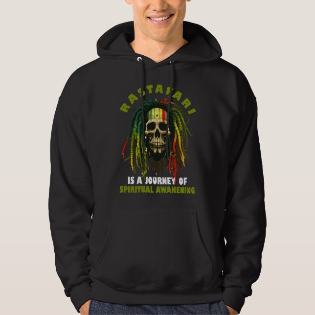 Moletom Rasta Dreadlocks Caveira Bandeira Etíope Reggae Ra (Frente)