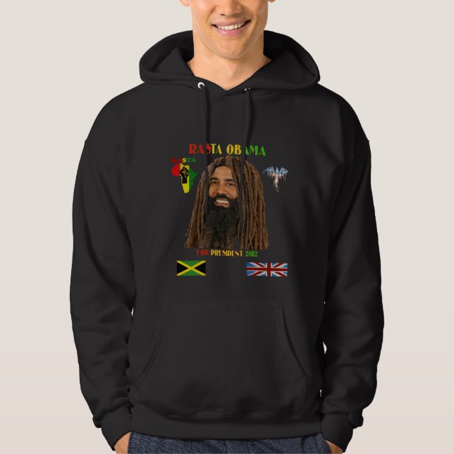 Moletom Rasta Obama para o presidente Hoodie (Frente)