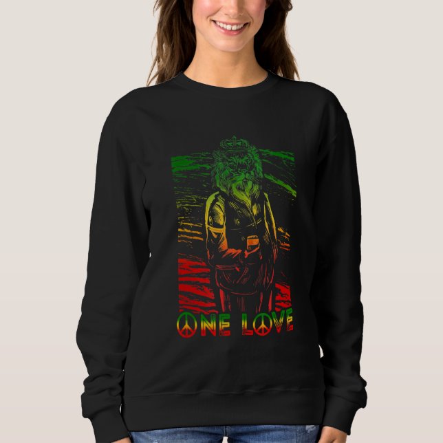 Moletom Rasta Reggae Leão De Judah One Adora Rastafari Eto (Frente)